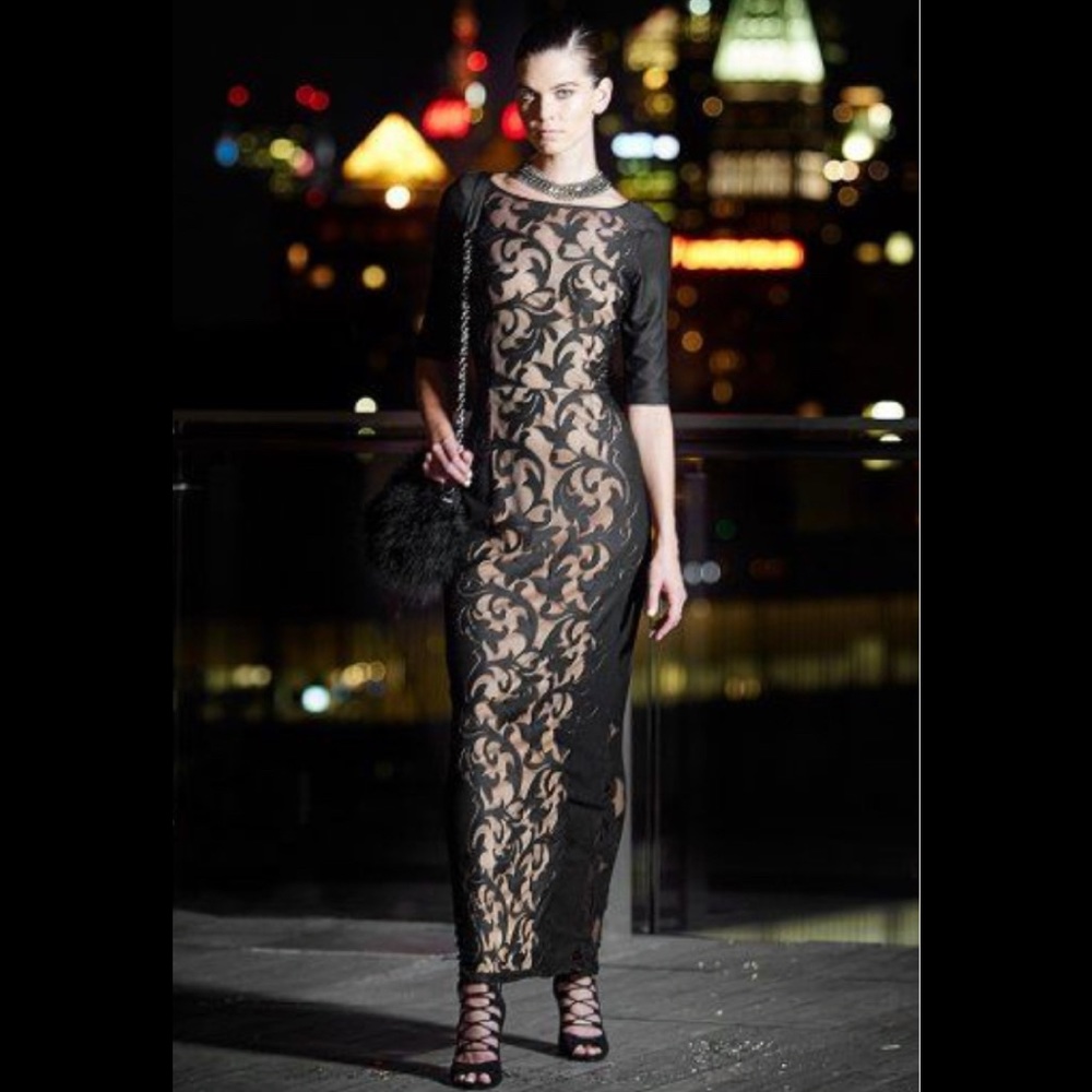 NWT Long Tall Sally Placement Lace Maxi Dress